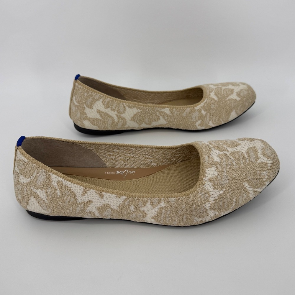 Rothy's Beige & Cream Jacquard Ballet Flats - Picture 8 of 11